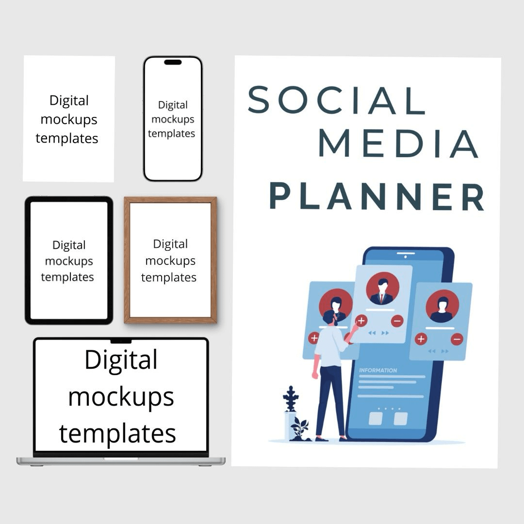 Social Media Planner digital mockups on various devices for effective content strategy planning.
